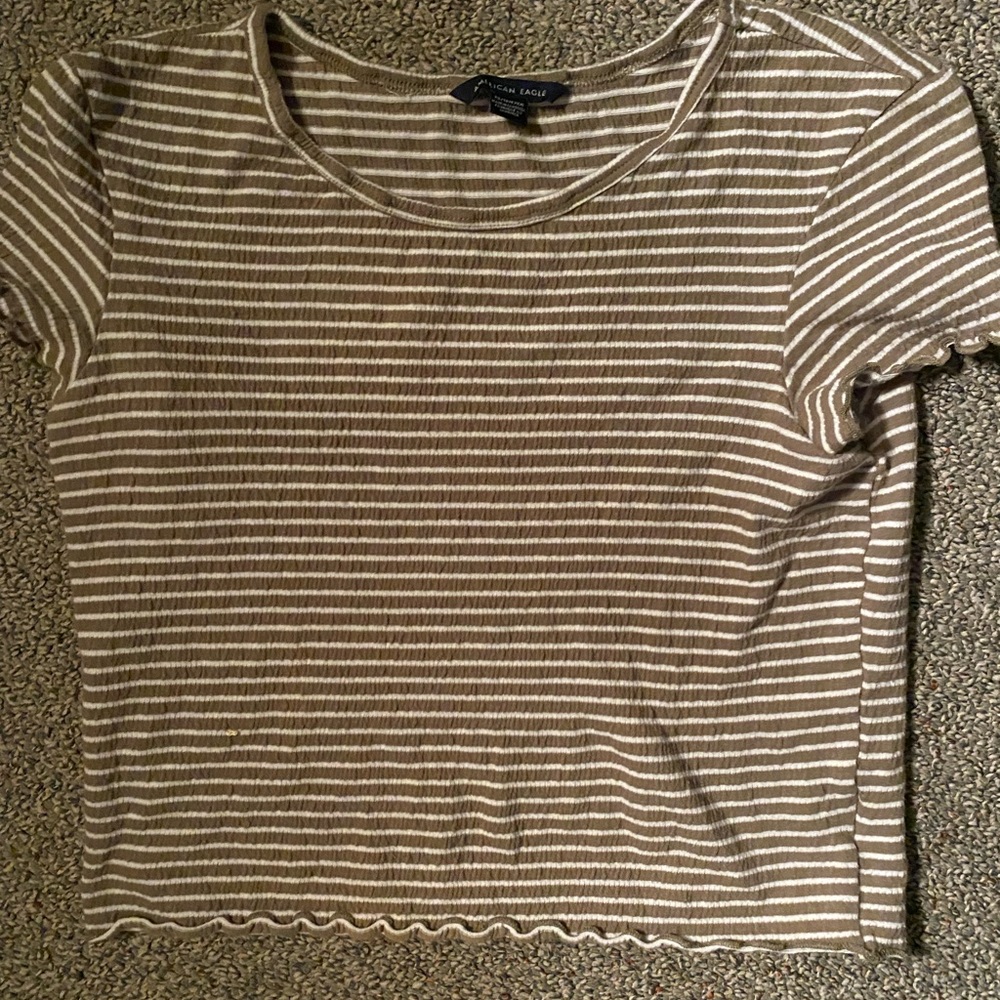 American Eagle Striped Baby Tee